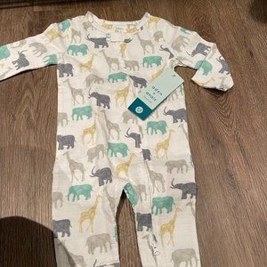 aden + anais layette footed pajamas zipper 6-9 months new